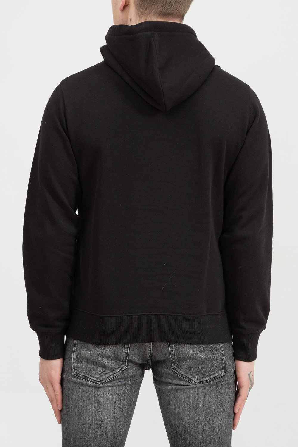Calvin Klein Seasonal Monologo Regular Hoodie Erkek Kapüşonlu Sweatshirt Siyah