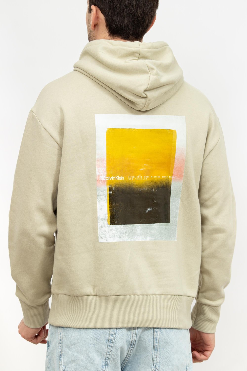 Calvin Klein Sense Layer Back Graphic Erkek Kapüşonlu Sweatshirt