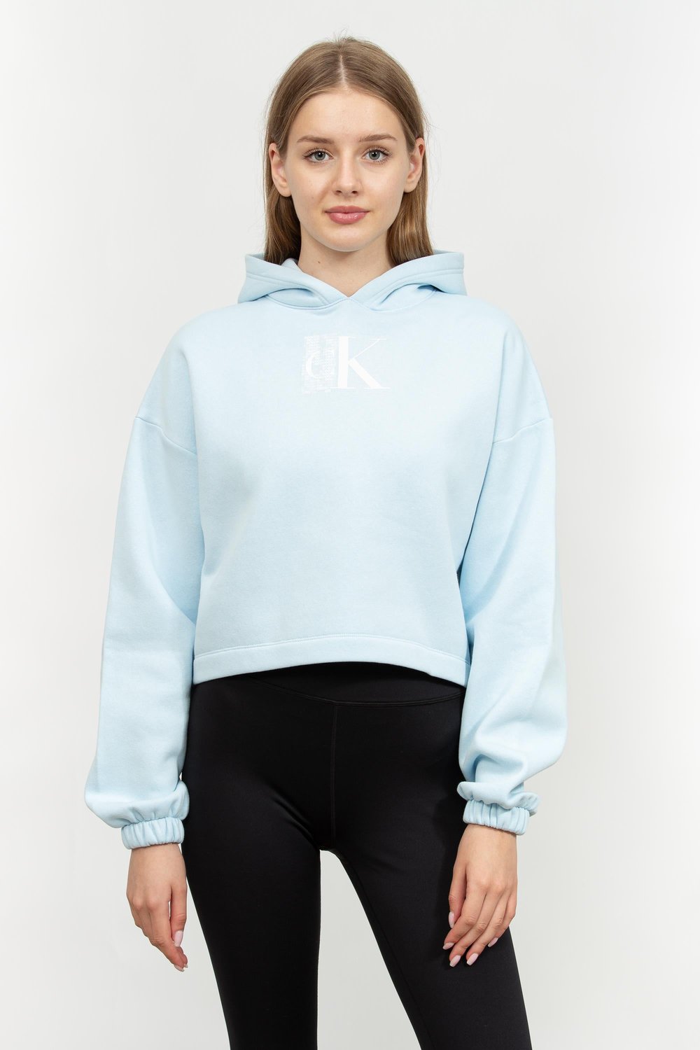 Calvin Klein Sequin Kadın Kapüşonlu Sweatshirt Mavi