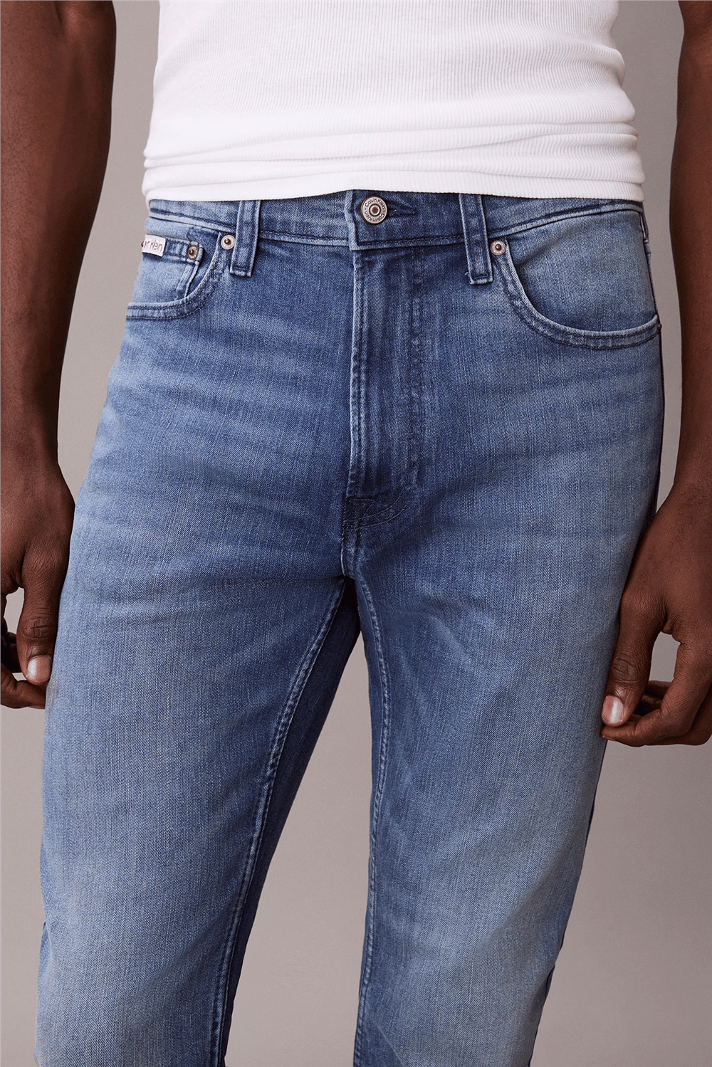 Calvin Klein Skinny Embers Jean Erkek Jean Pantolon Mavi