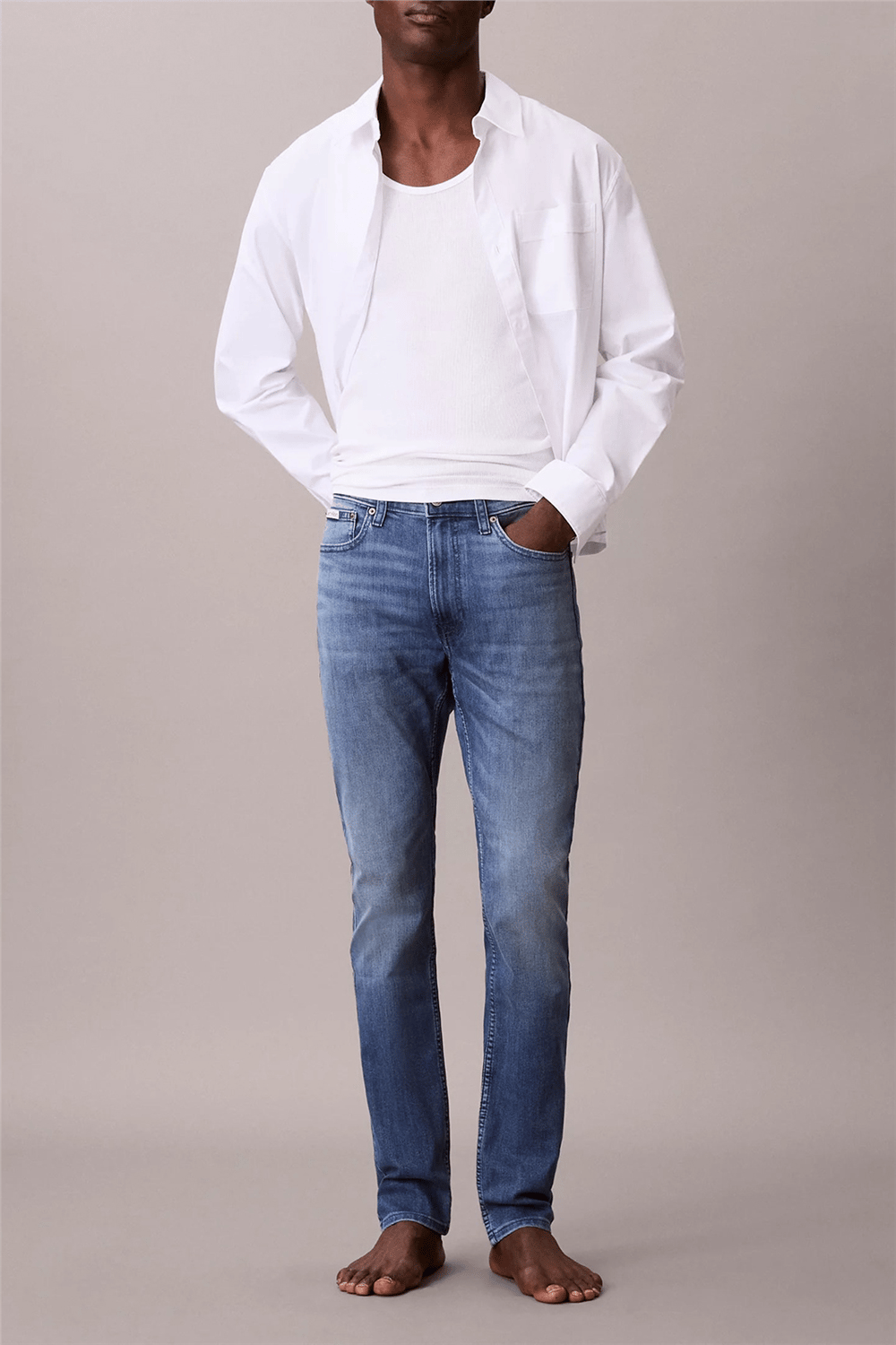 Calvin Klein Skinny Embers Jean Erkek Jean Pantolon Mavi