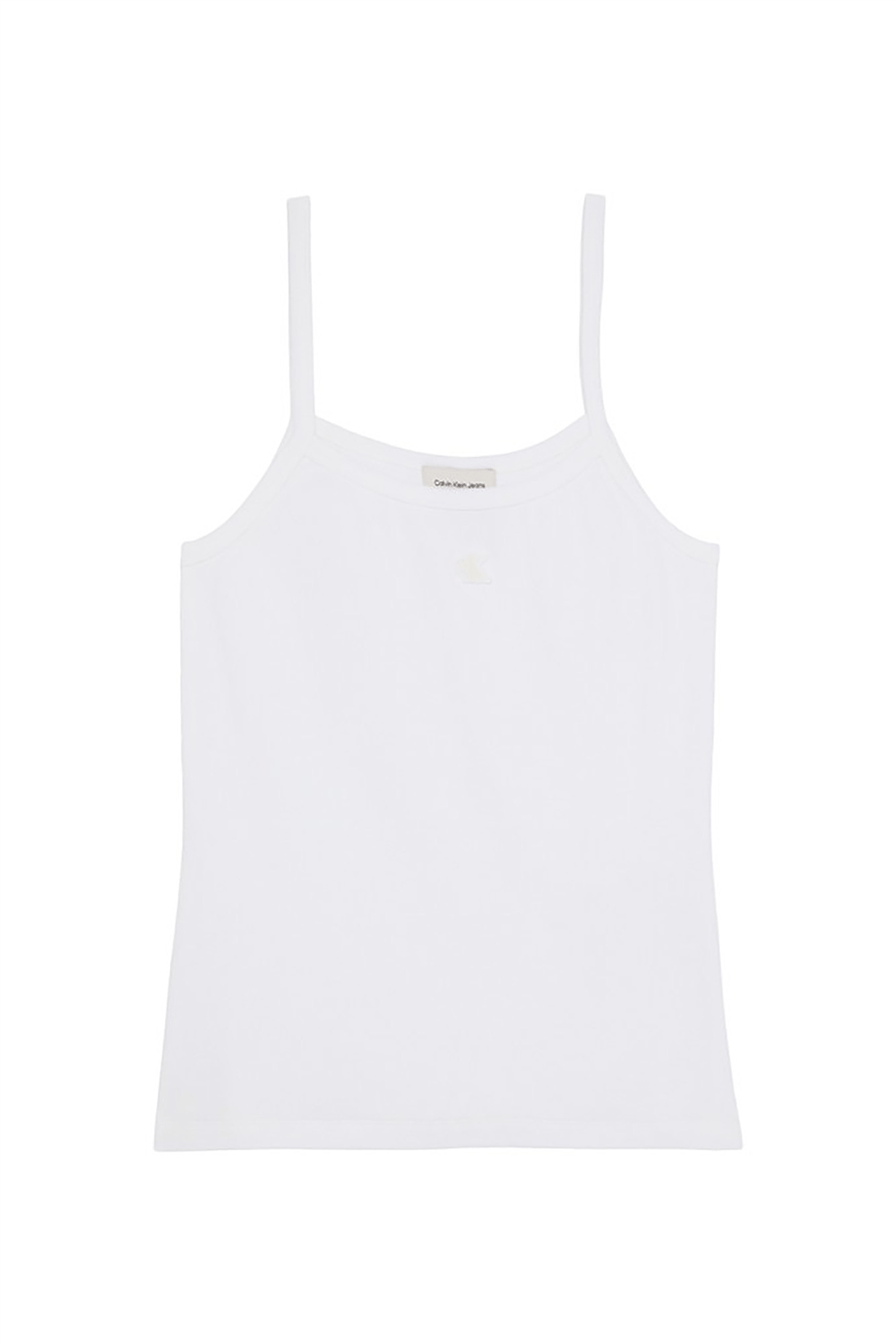Calvin Klein Sl 2X2 Baby Rib Strap Tank Kadın Kolsuz T-Shirt Beyaz