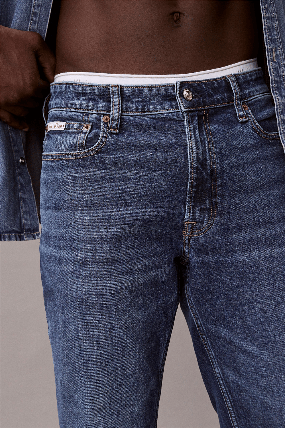 Calvin Klein Slim Hampton Jean Erkek Jean Pantolon Mavi