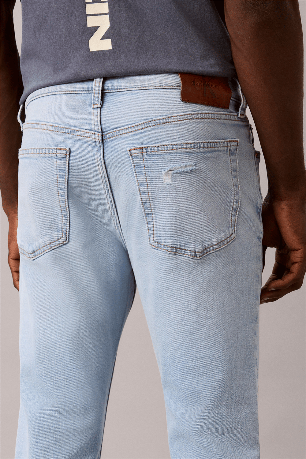 Calvin Klein Slim indigo Overtone Lt Wt Jean Erkek Jean Pantolon Kırmızı