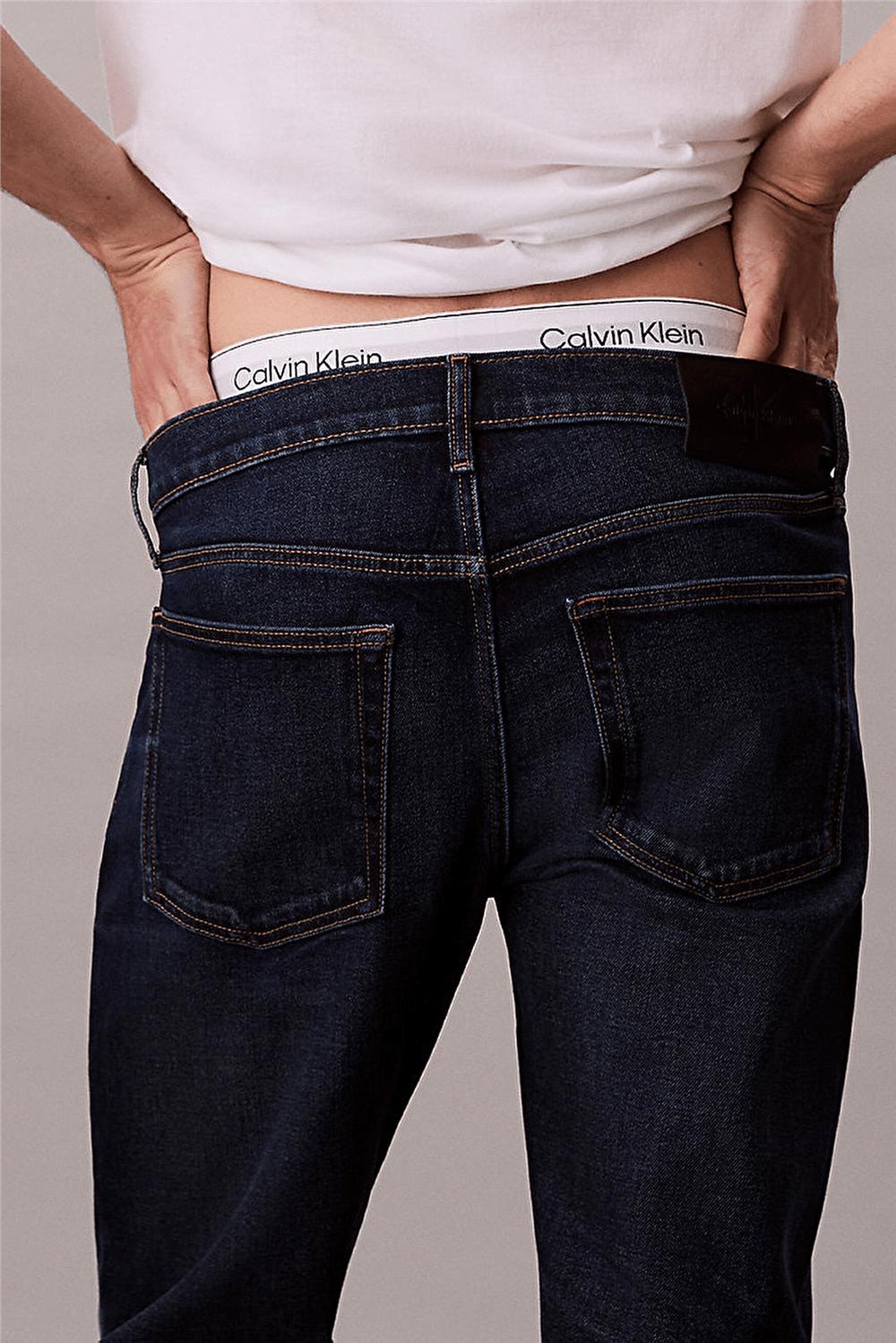 Calvin Klein Slim Straight Dark Casper Jean Erkek Jean Pantolon Mavi