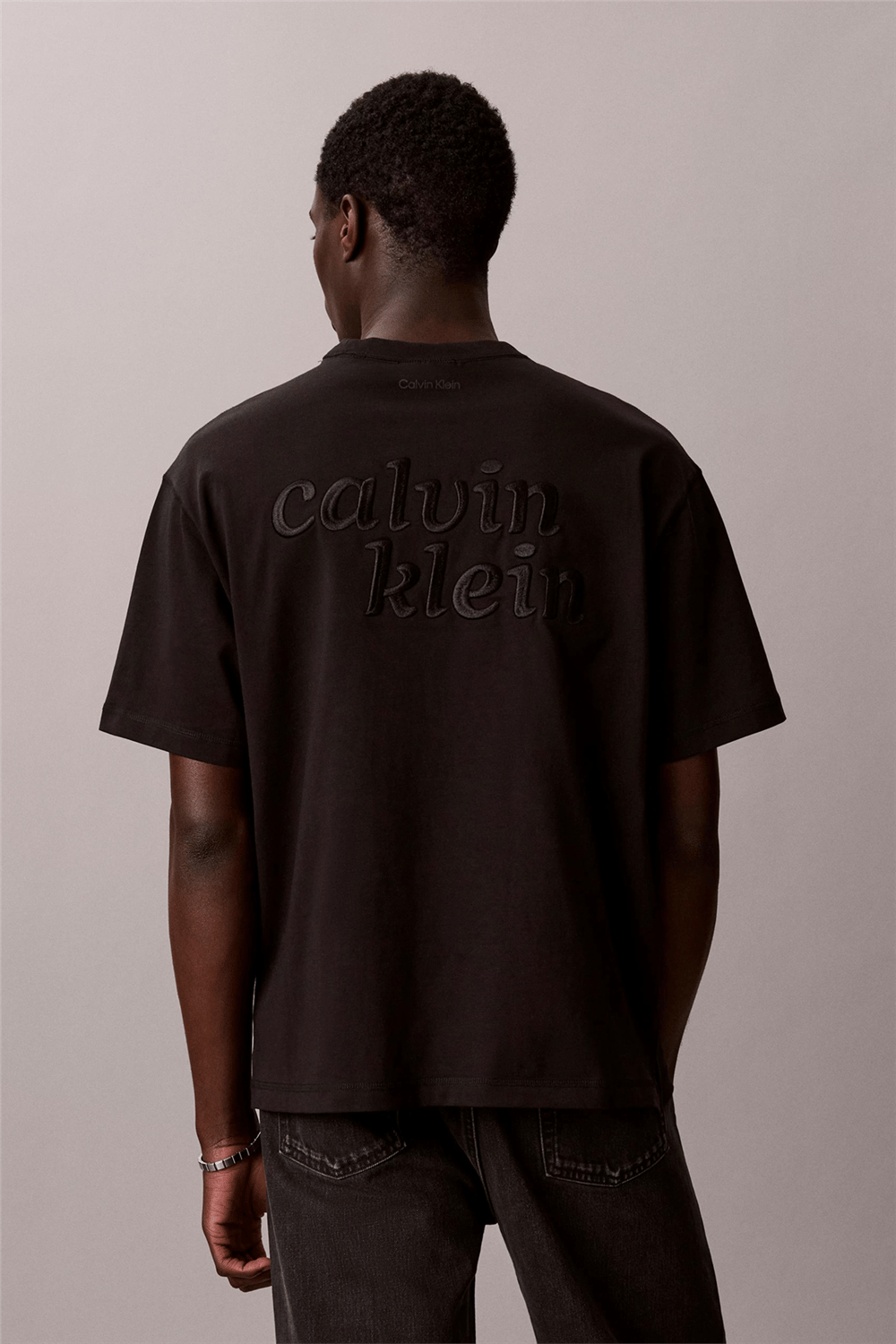 Calvin Klein Ss 16S Aug Calvin Kln Trvl Graph Erkek Bisiklet Yaka T-Shirt Siyah