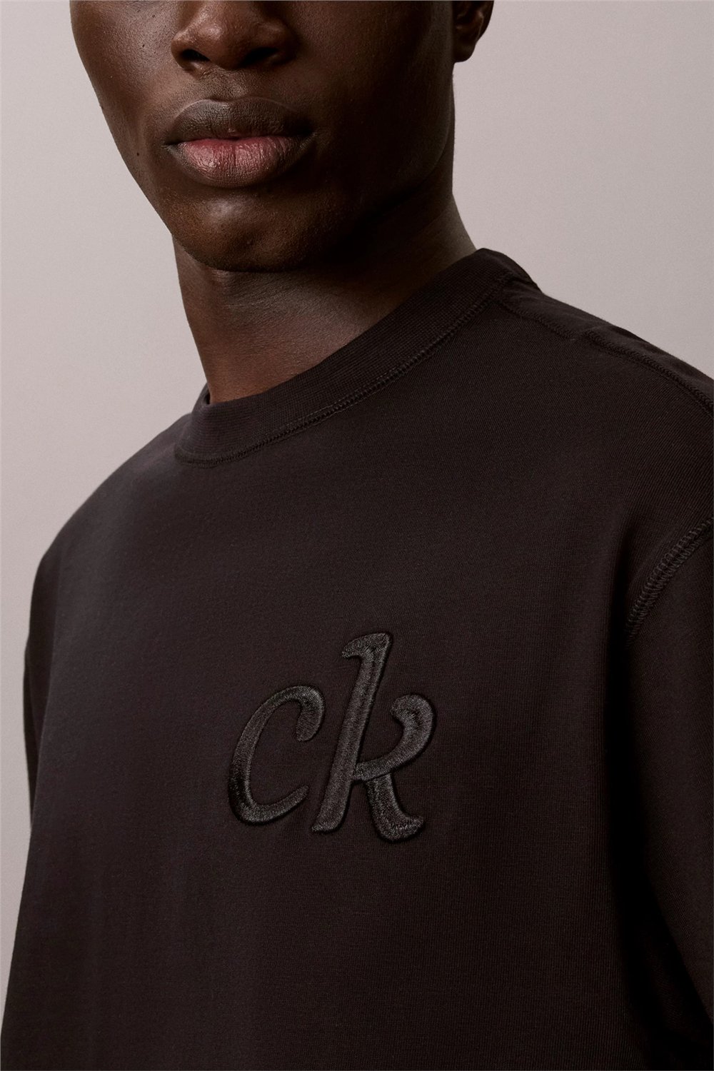 Calvin Klein Ss 16S Aug Calvin Kln Trvl Graph Erkek Bisiklet Yaka T-Shirt Siyah