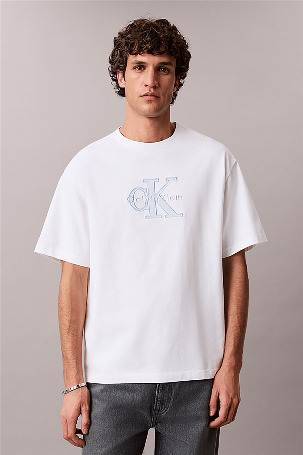 Calvin Klein Ss 16S Elevated Mono Erkek Bisiklet Yaka T-Shirt
