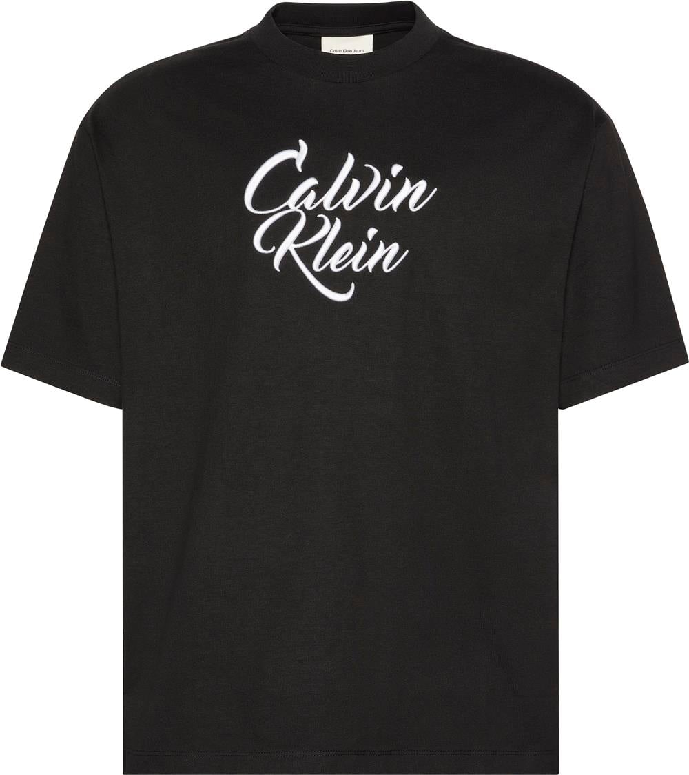 Calvin Klein Ss 16S Sn Cursive Graphic Erkek Bisiklet Yaka T-Shirt