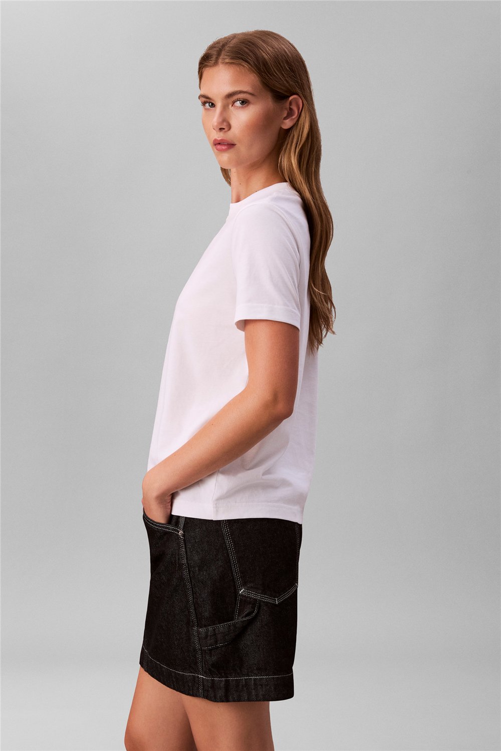 Calvin Klein SS 20S Classic Logo Tee Kadın Bisiklet Yaka T-Shirt
