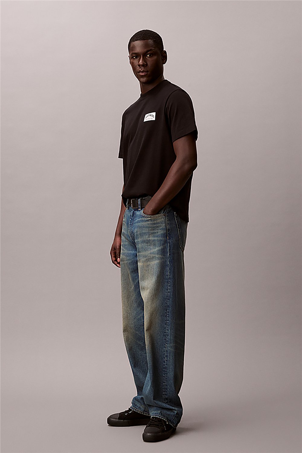 Calvin Klein Ss 20S Easy Collegia Erkek Bisiklet Yaka T-Shirt