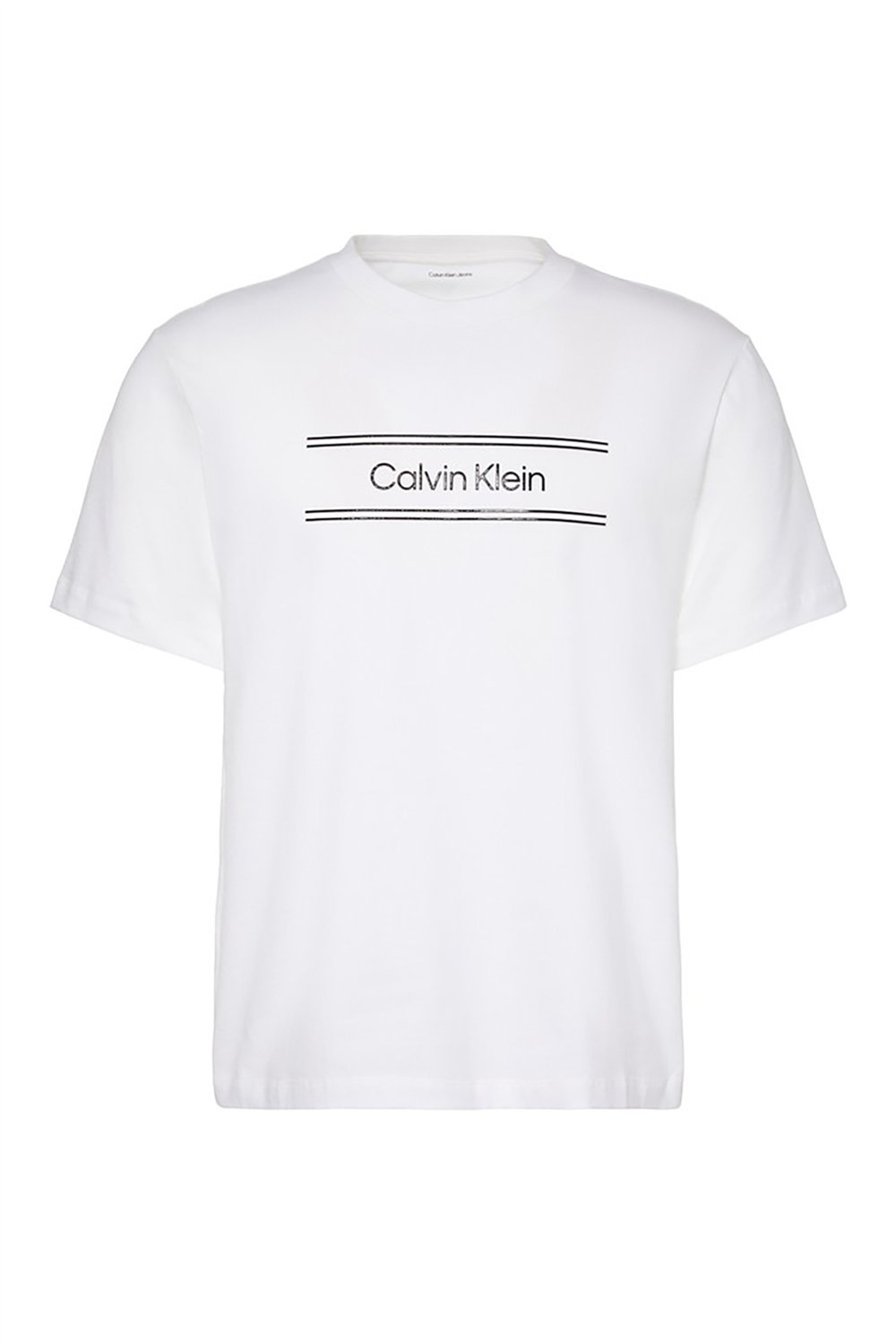 Calvin Klein Ss 20S Eu Spw Stndrd Graphic Tee Erkek Bisiklet Yaka T-Shirt Beyaz