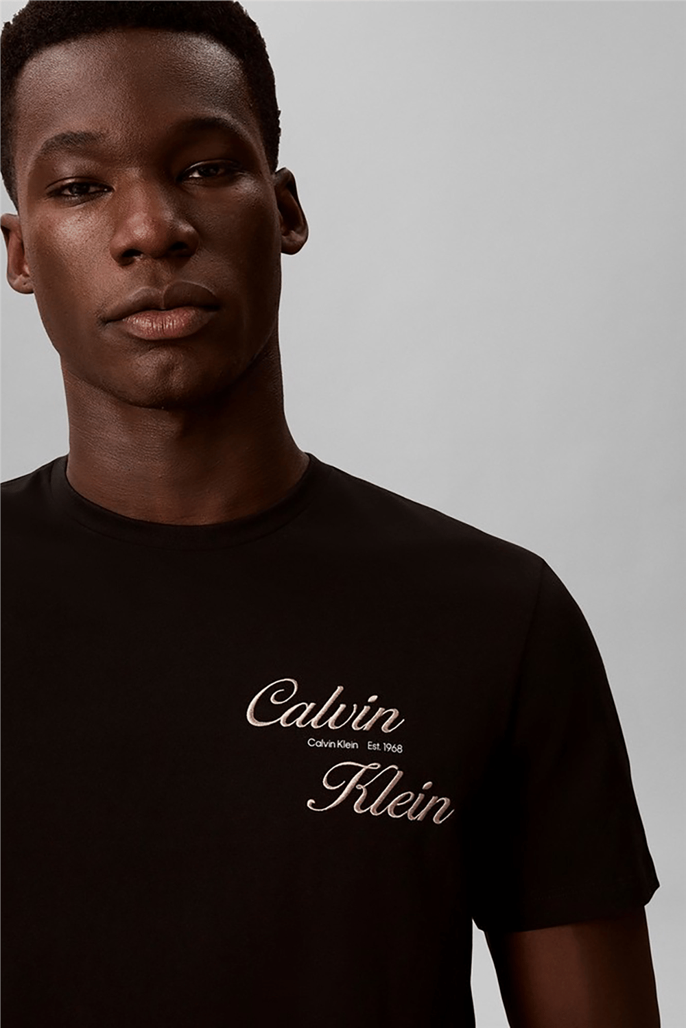 Calvin Klein Ss 30S Eu Calvin Klein Resrt Gra Erkek Bisiklet Yaka T-Shirt Siyah