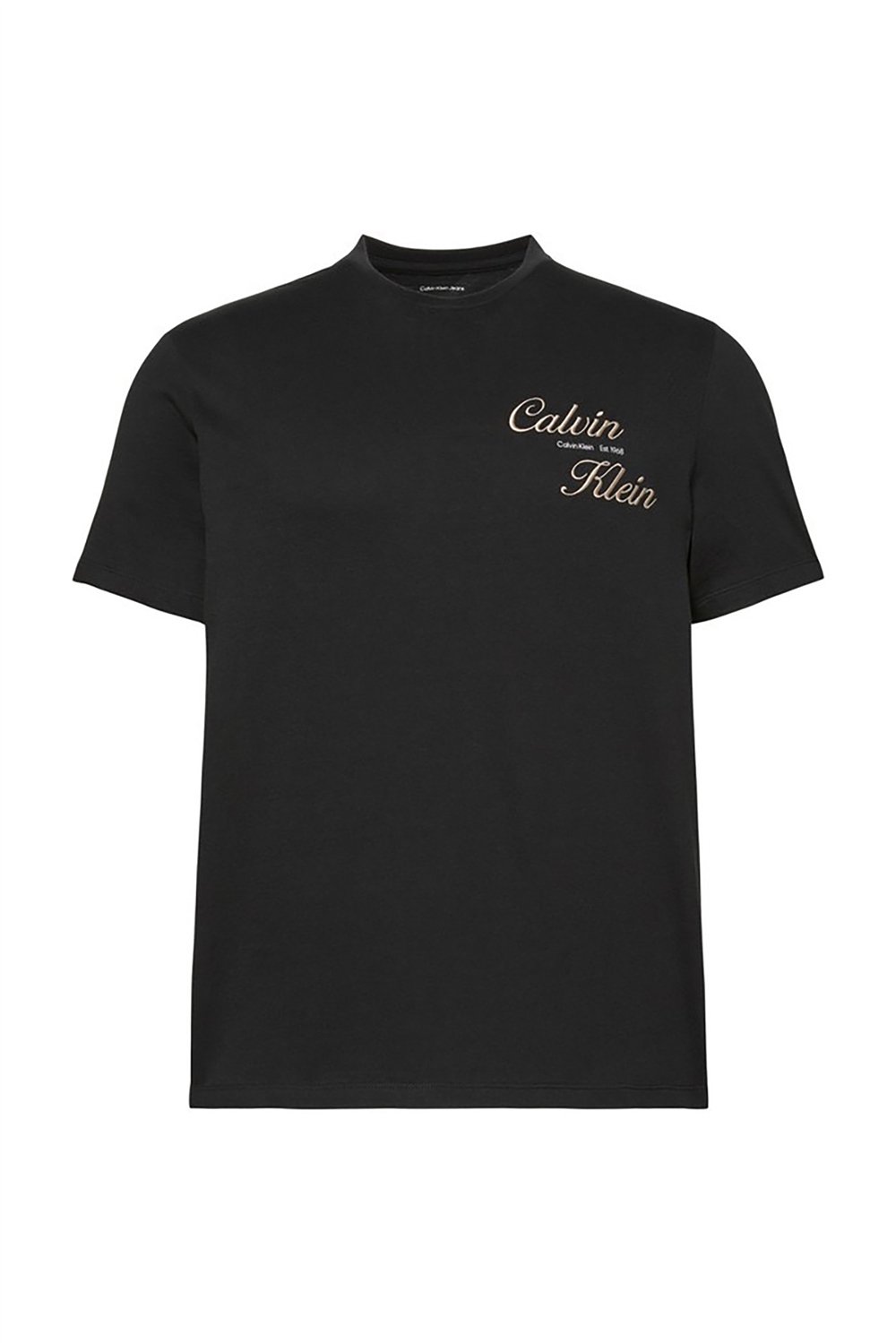 Calvin Klein Ss 30S Eu Calvin Klein Resrt Gra Erkek Bisiklet Yaka T-Shirt Siyah