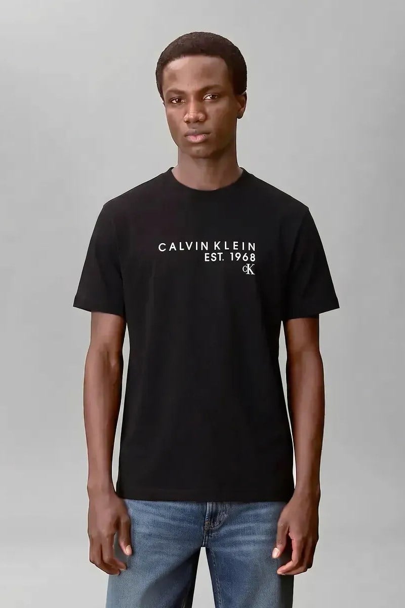 Calvin Klein Ss 30S Eu Wholesale Erkek Bisiklet Yaka T-Shirt Siyah