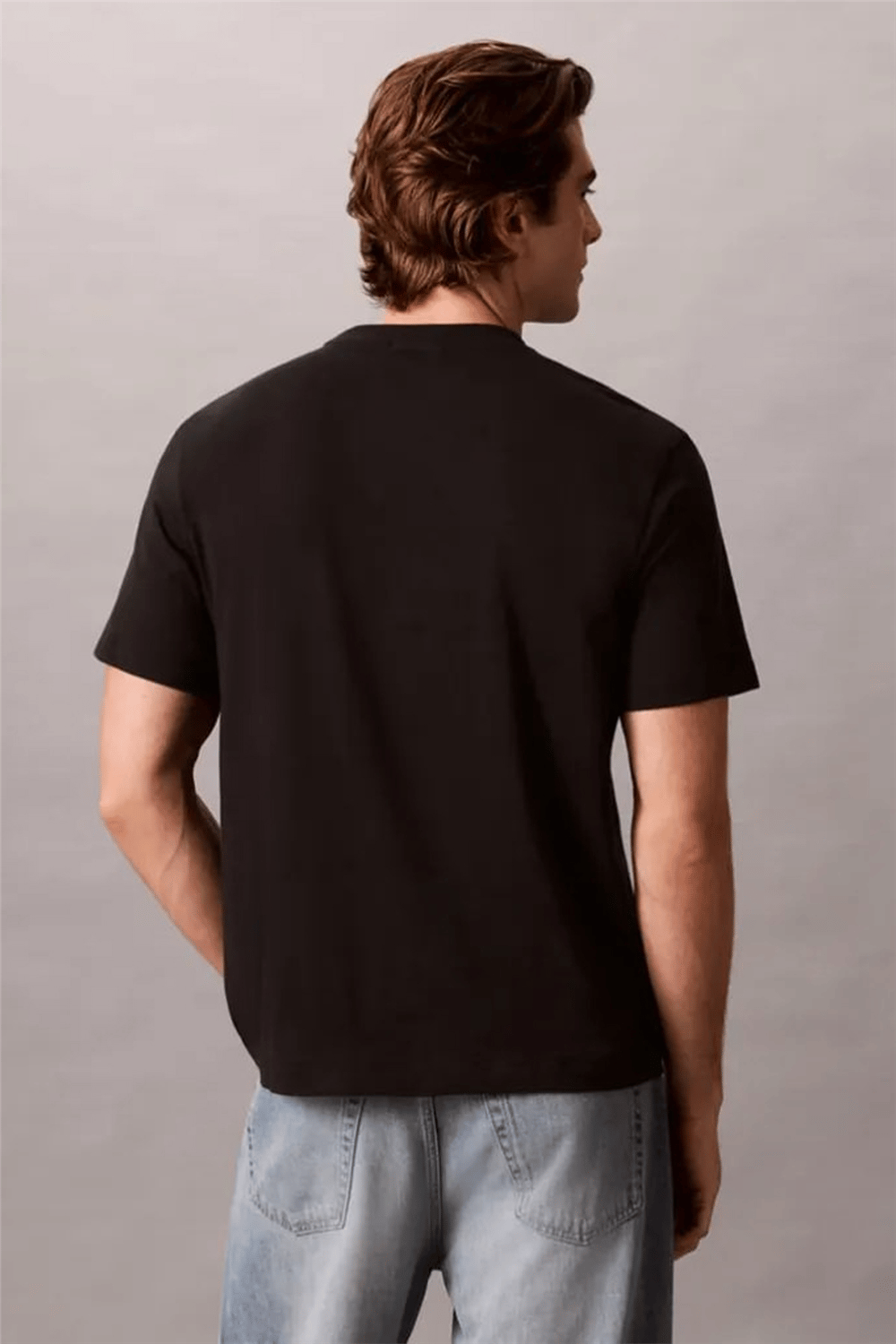 Calvin Klein Ss 30S Jersey Easy Monogram Puff Erkek Bisiklet Yaka T-Shirt Siyah
