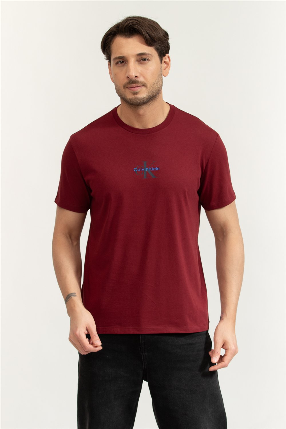 Calvin Klein SS 30S Micro Monologo Graphic Te Erkek Bisiklet Yaka T-Shirt