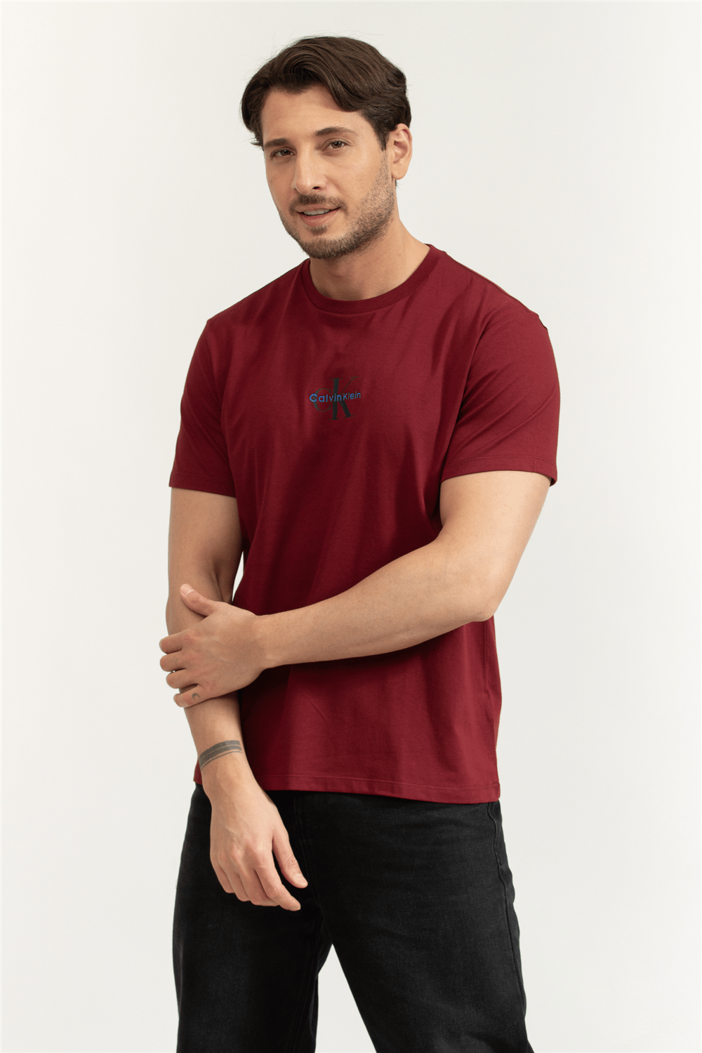Calvin Klein SS 30S Micro Monologo Graphic Te Erkek Bisiklet Yaka T-Shirt