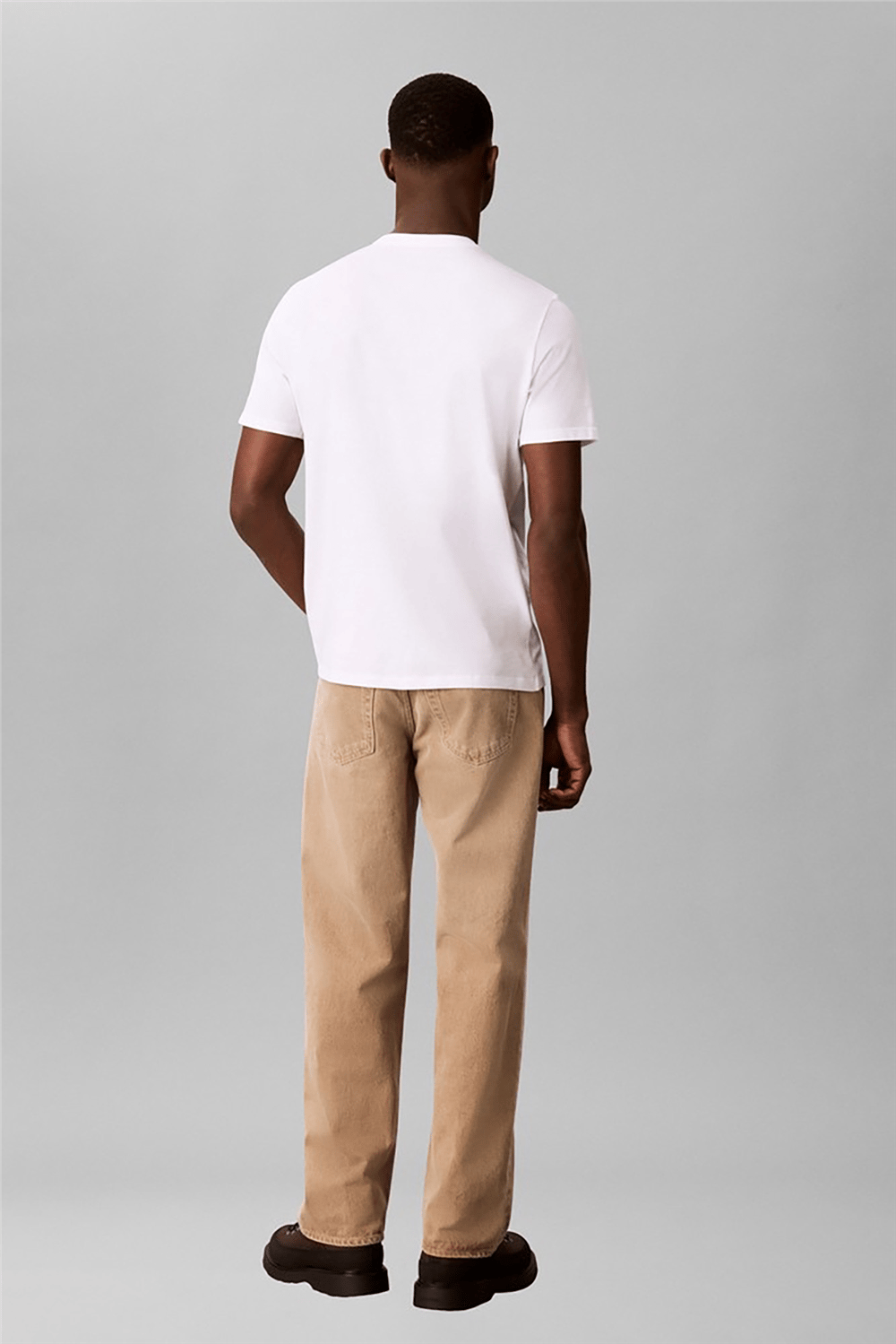 Calvin Klein Ss 30S Micro Monologo Tee Erkek Bisiklet Yaka T-Shirt Beyaz