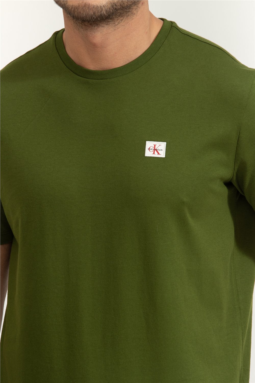 Calvin Klein Ss Badge 30S Jersey Erkek Bisiklet Yaka T-Shirt