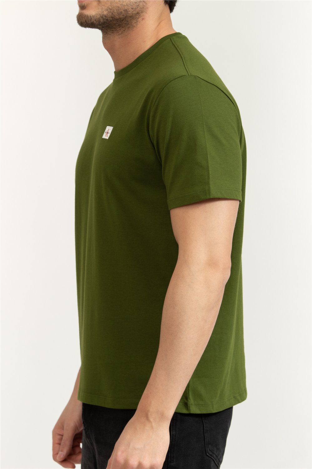Calvin Klein Ss Badge 30S Jersey Erkek Bisiklet Yaka T-Shirt
