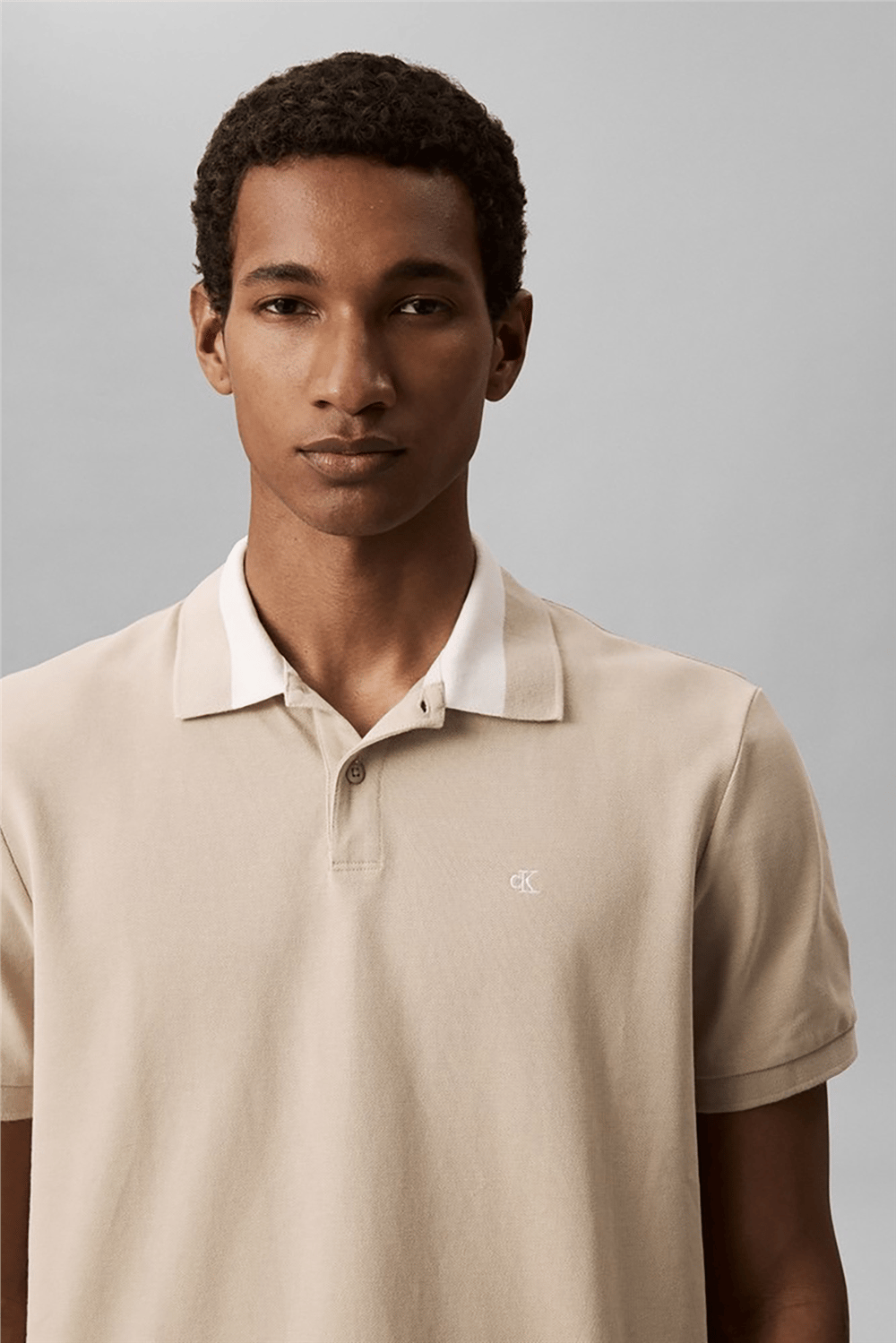 Calvin Klein Ss Casual Pique Collar Block Pol Erkek Polo Yaka T-Shirt Gri