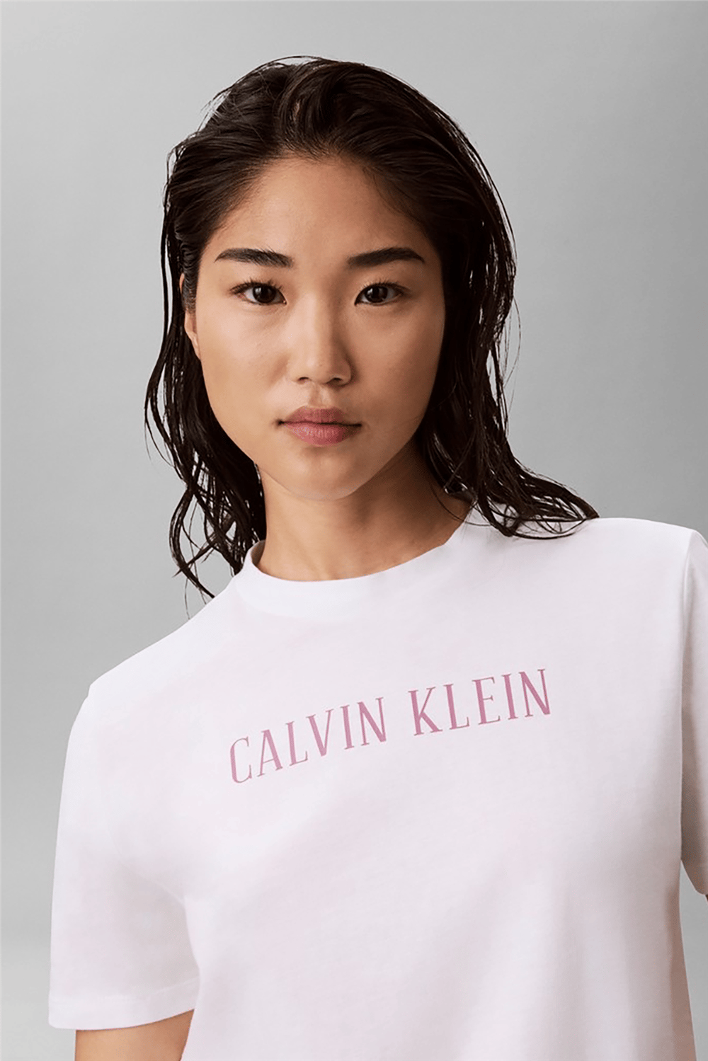 Calvin Klein Ss Classic Varsity Logo Tee Kadın Bisiklet Yaka T-Shirt Beyaz