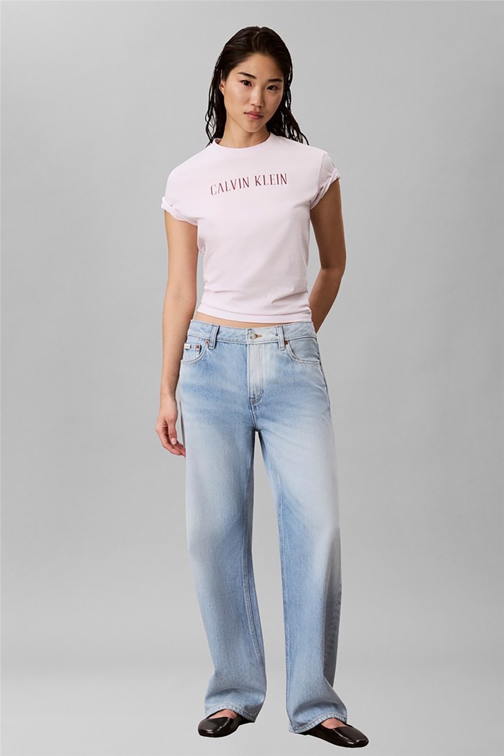 Calvin Klein Ss Classic Varsity Logo Tee Kadın Bisiklet Yaka T-Shirt