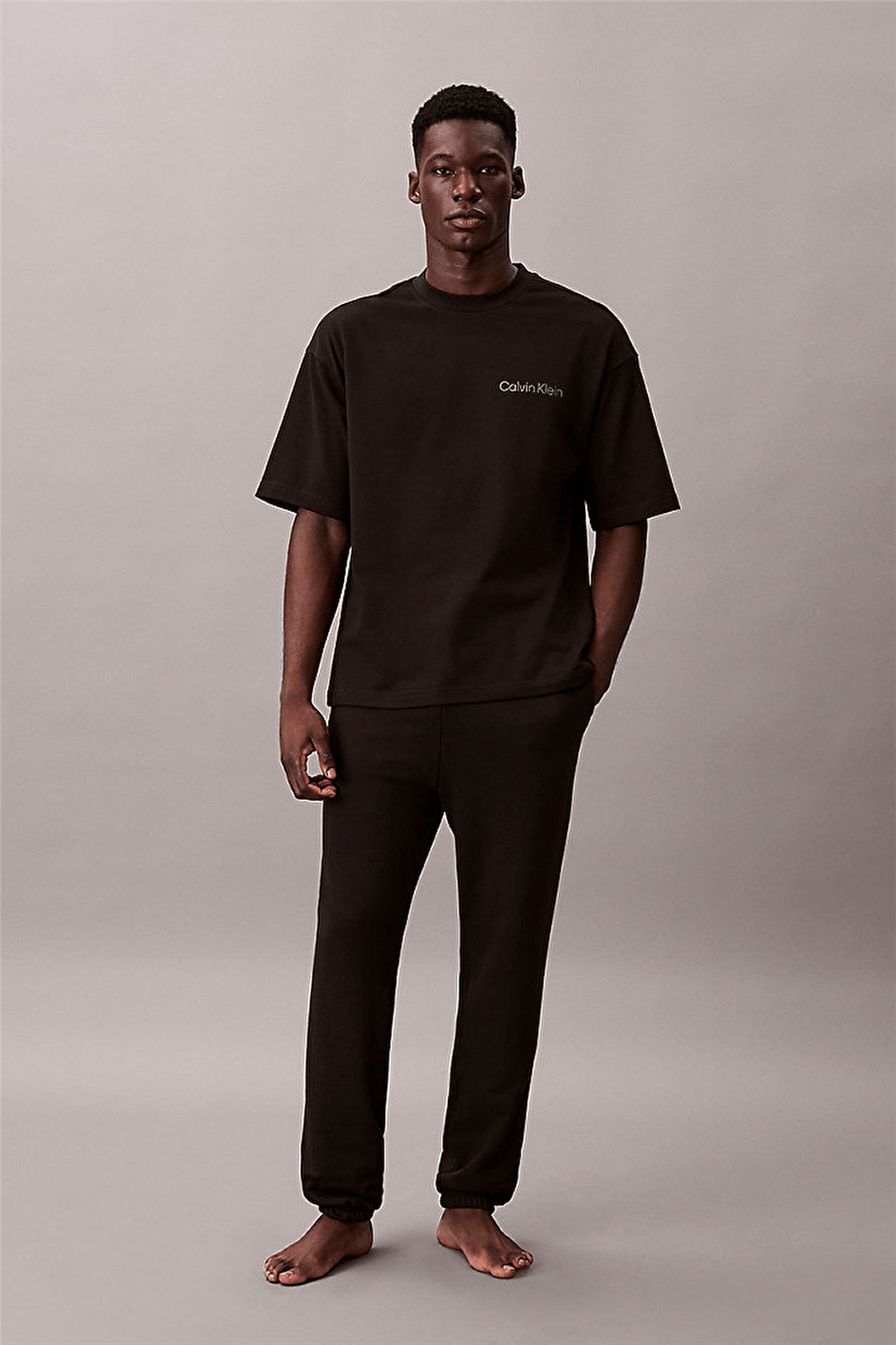 Calvin Klein S/S Crew Neck Erkek Pijama Üstü Siyah