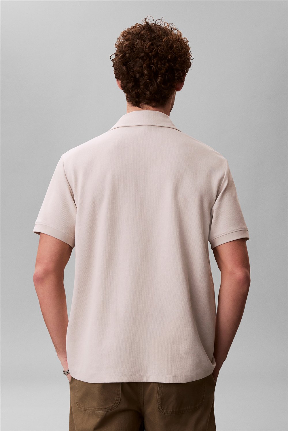 Calvin Klein Ss Easy Micro Waffle Erkek Polo Yaka T-Shirt