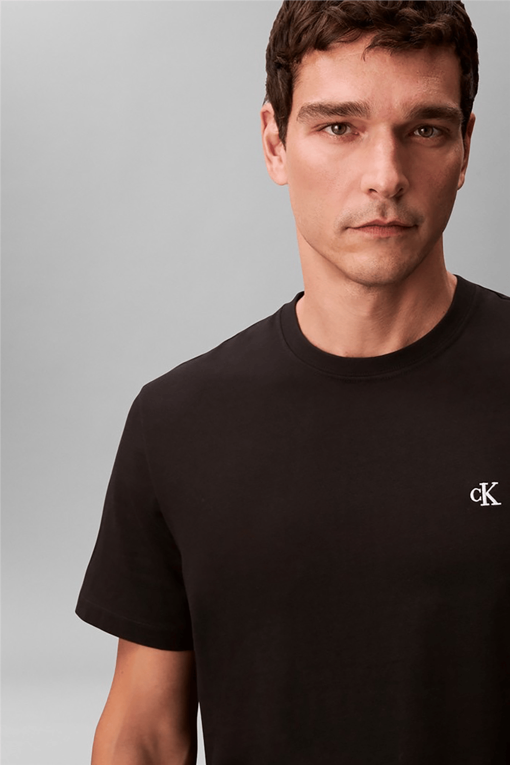 Calvin Klein Ss Easy Monogram Tee Erkek Bisiklet Yaka T-Shirt Siyah