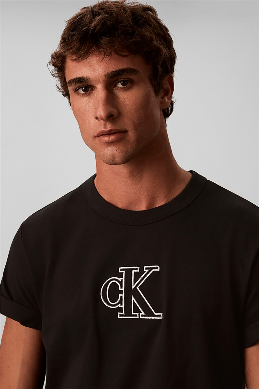 Calvin Klein Ss Ez Monogram Gifting Tee Erkek Bisiklet Yaka T-Shirt Siyah