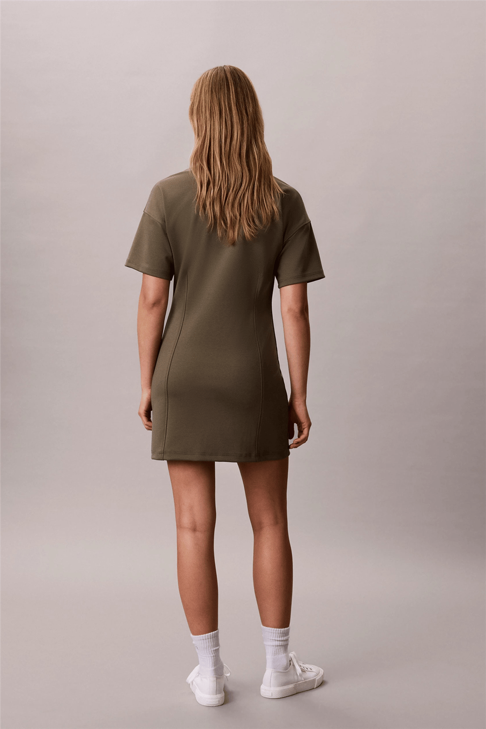 Calvin Klein Ss Monogram Interlock Kadın Elbise Yeşil