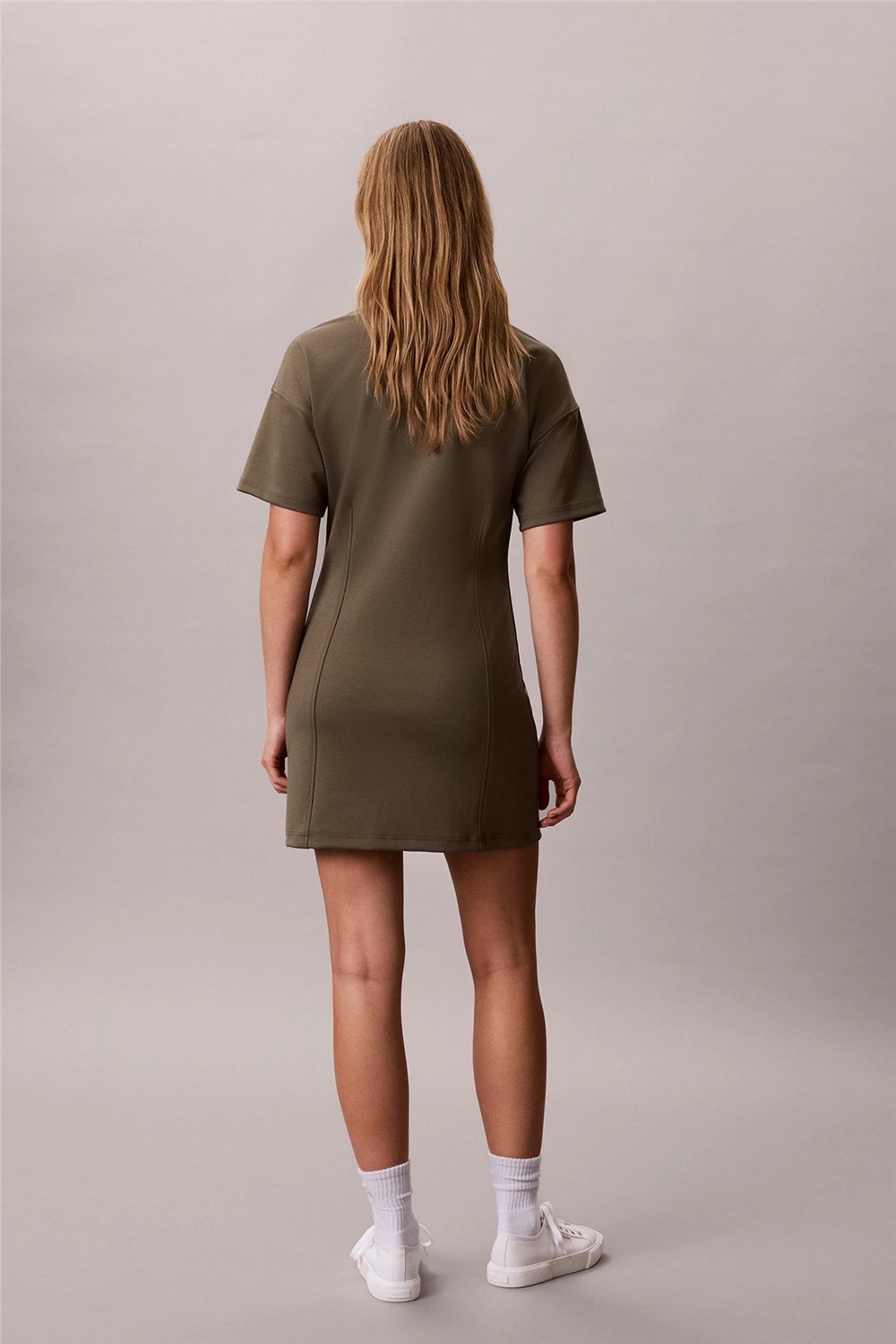 Calvin Klein Ss Monogram Interlock Kadın Elbise Yeşil