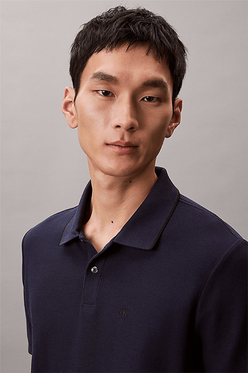 Calvin Klein Ss Refined Pique Tipped Classic Erkek Polo Yaka T-Shirt Lacivert