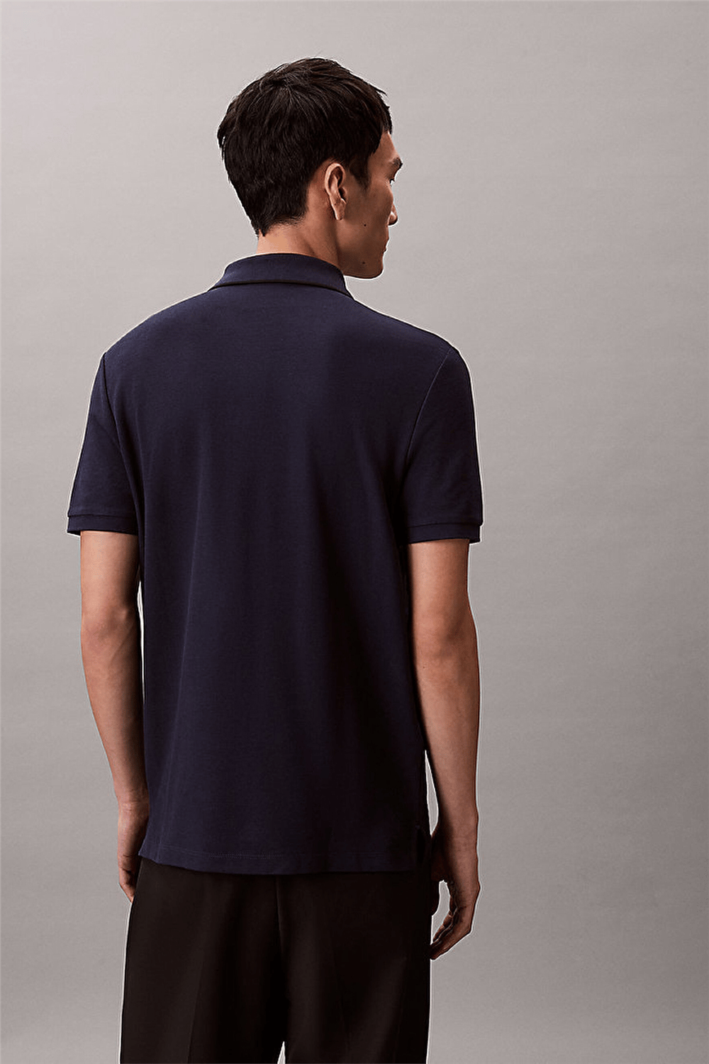 Calvin Klein Ss Refined Pique Tipped Classic Erkek Polo Yaka T-Shirt Lacivert