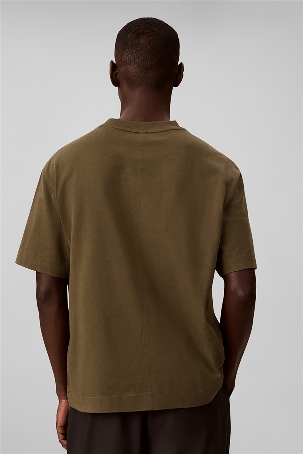 Calvin Klein Ss Rlxd 16S Embrd Twill Emblem T Erkek Bisiklet Yaka T-Shirt Yeşil