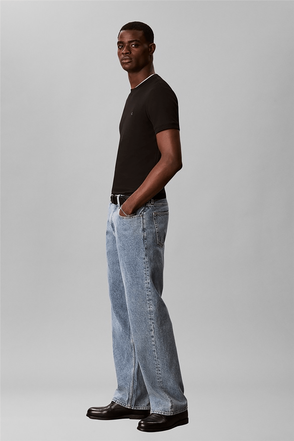 Calvin Klein Ss Slim Micro Waffle Crewnk Tee Erkek Bisiklet Yaka T-Shirt Siyah