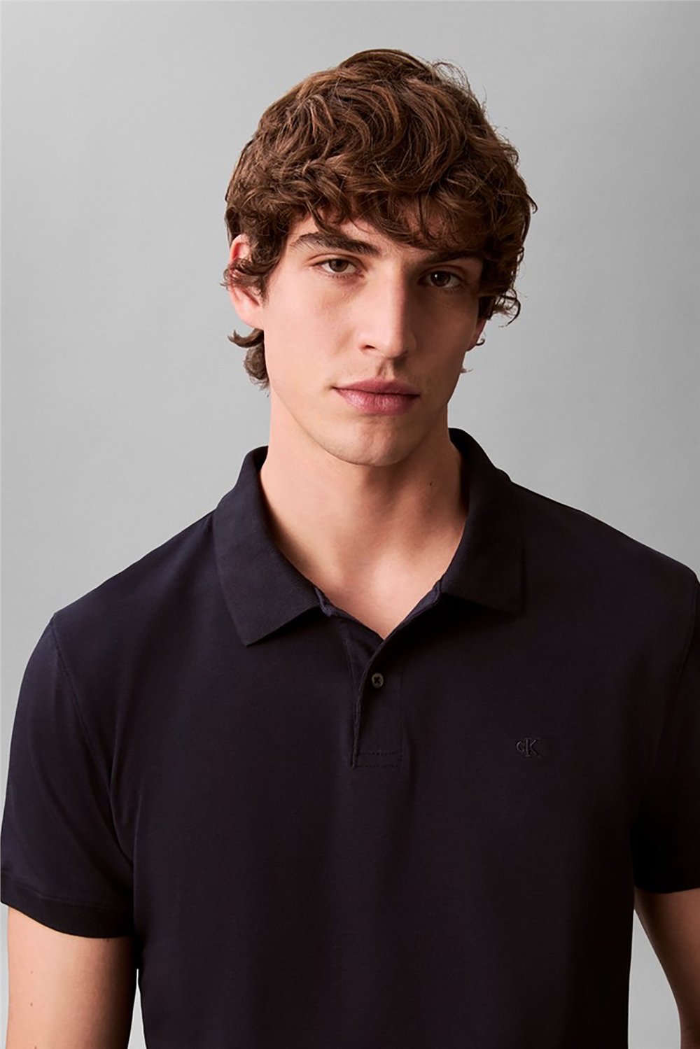 Calvin Klein Ss Slim Refined Pique Polo Erkek Polo Yaka T-Shirt Lacivert