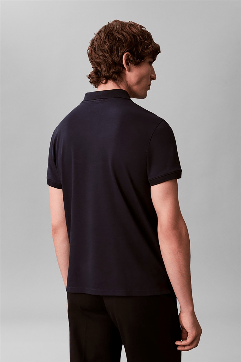 Calvin Klein Ss Slim Refined Pique Polo Erkek Polo Yaka T-Shirt Lacivert