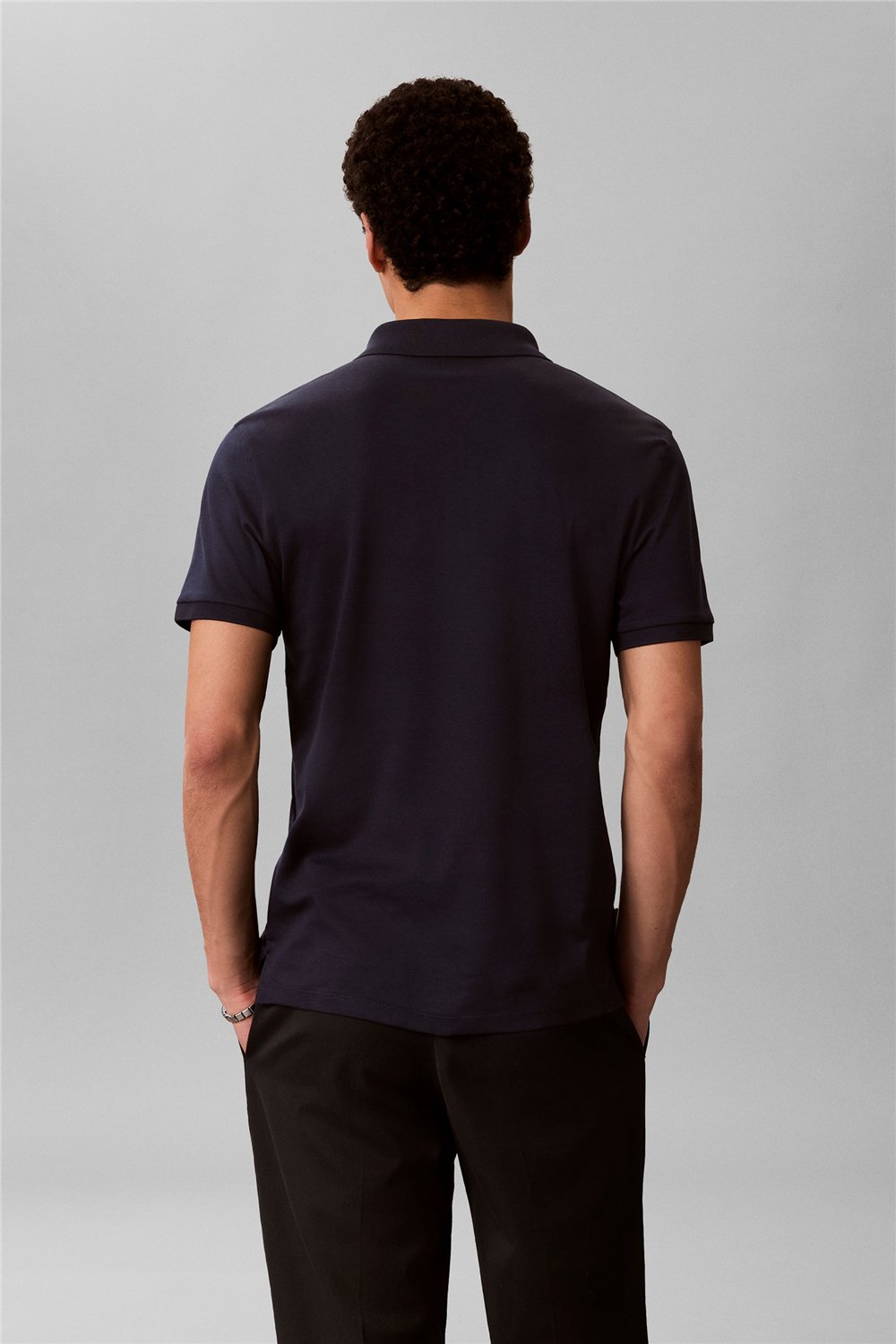 Calvin Klein SS Slim Supima Zip Polo Erkek Polo Yaka T-Shirt