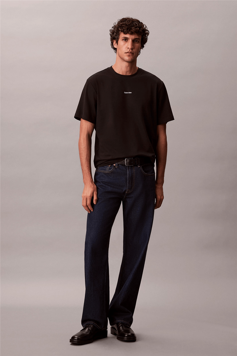 Calvin Klein SS Stretch Cotton Pique Nano Tee Erkek Bisiklet Yaka T-Shirt Siyah