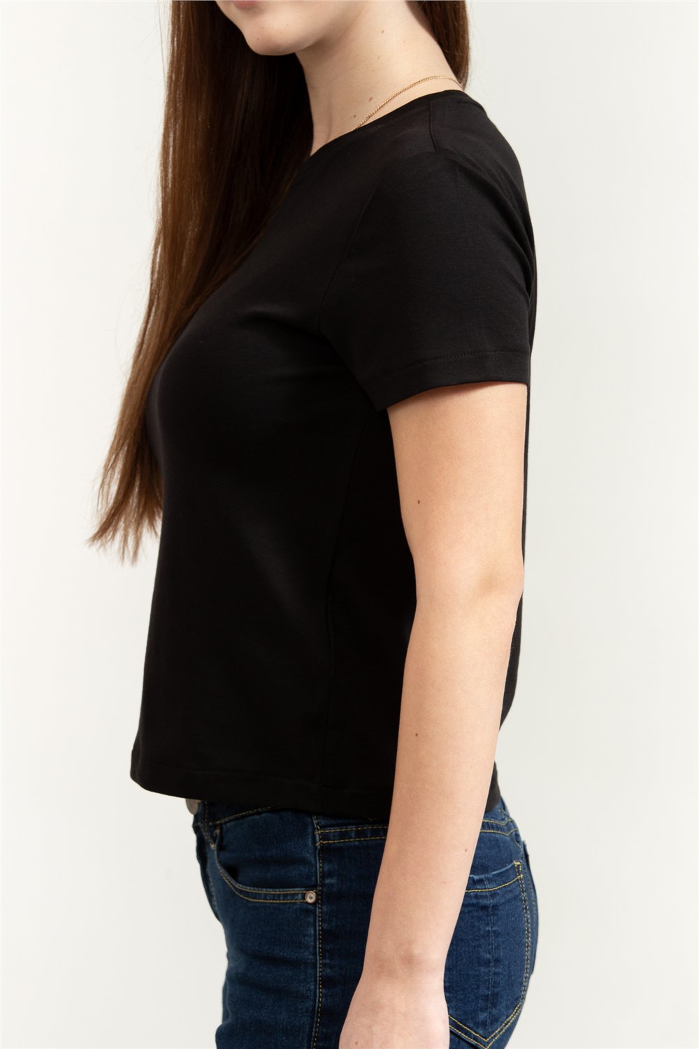 Calvin Klein SS Supima Fine Interlock Nano Lo Kadın Bisiklet Yaka T-Shirt
