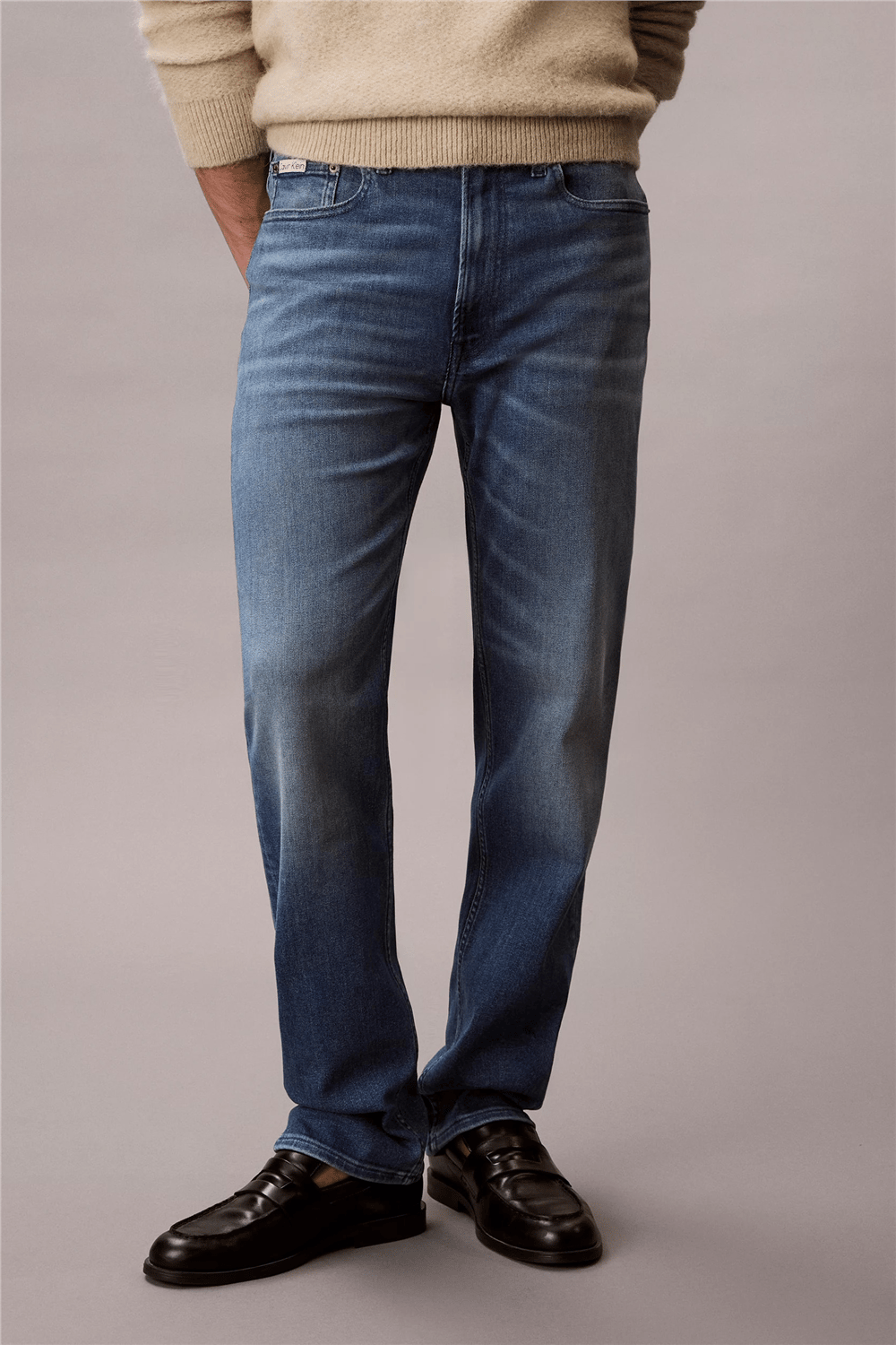 Calvin Klein Standard Straight Embers Jean Erkek Jean Pantolon Mavi