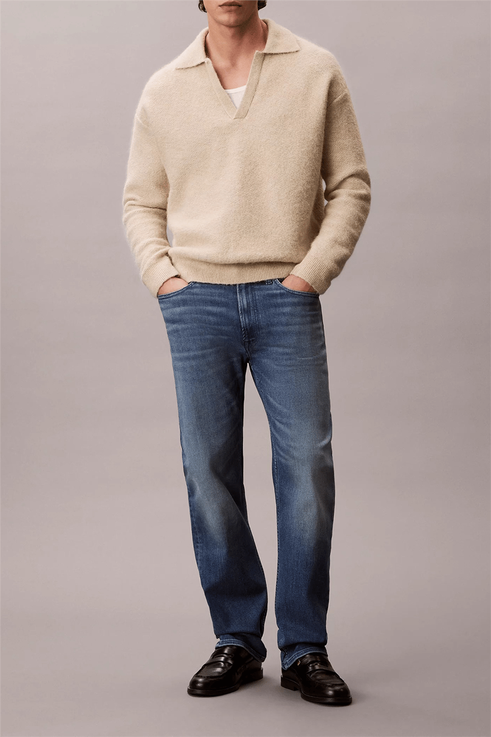 Calvin Klein Standard Straight Embers Jean Erkek Jean Pantolon Mavi