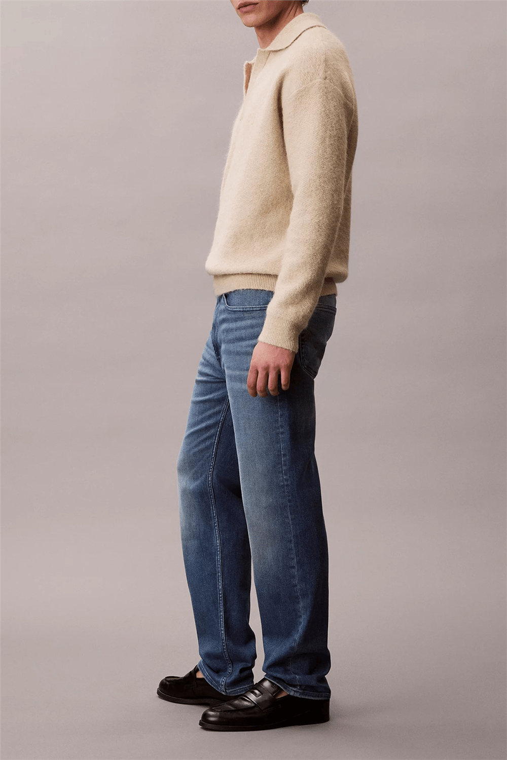 Calvin Klein Standard Straight Embers Jean Erkek Jean Pantolon Mavi