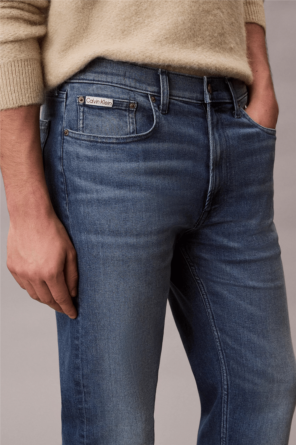 Calvin Klein Standard Straight Embers Jean Erkek Jean Pantolon Mavi