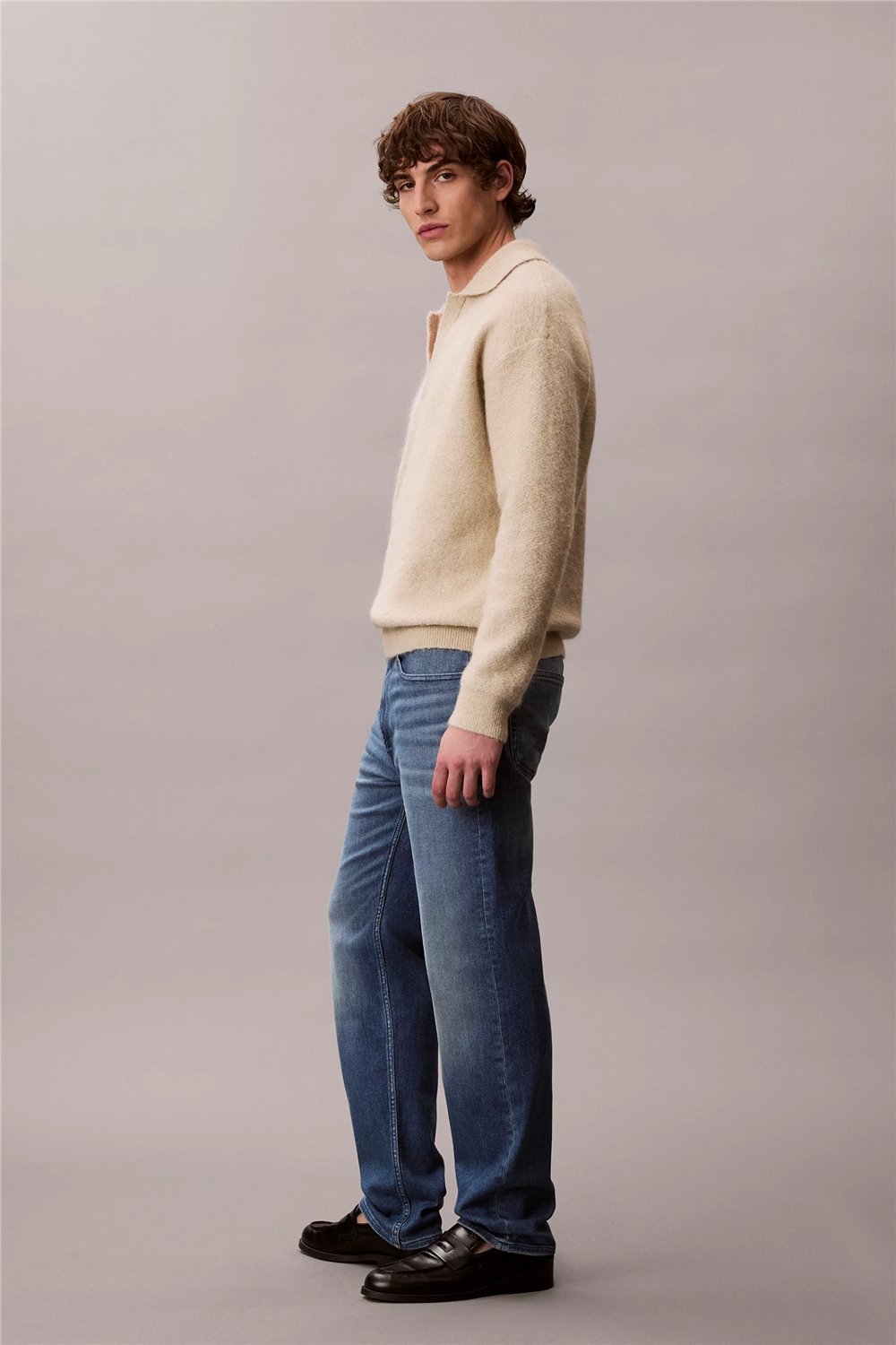 Calvin Klein Standard Straight Embers Jean Erkek Jean Pantolon Mavi