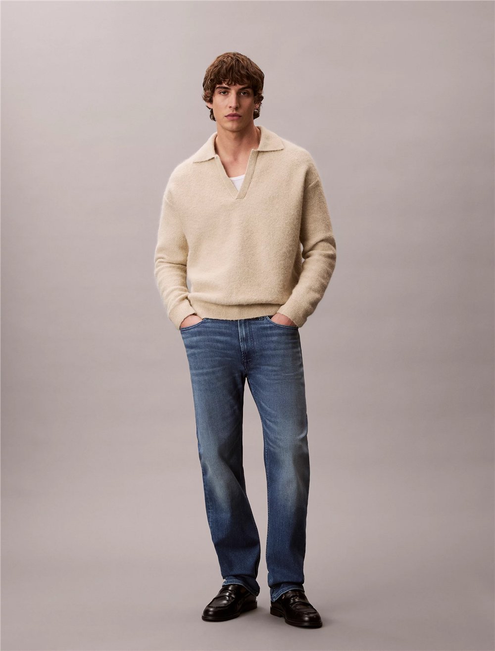 Calvin Klein Standard Straight Embers Jean Erkek Jean Pantolon Mavi