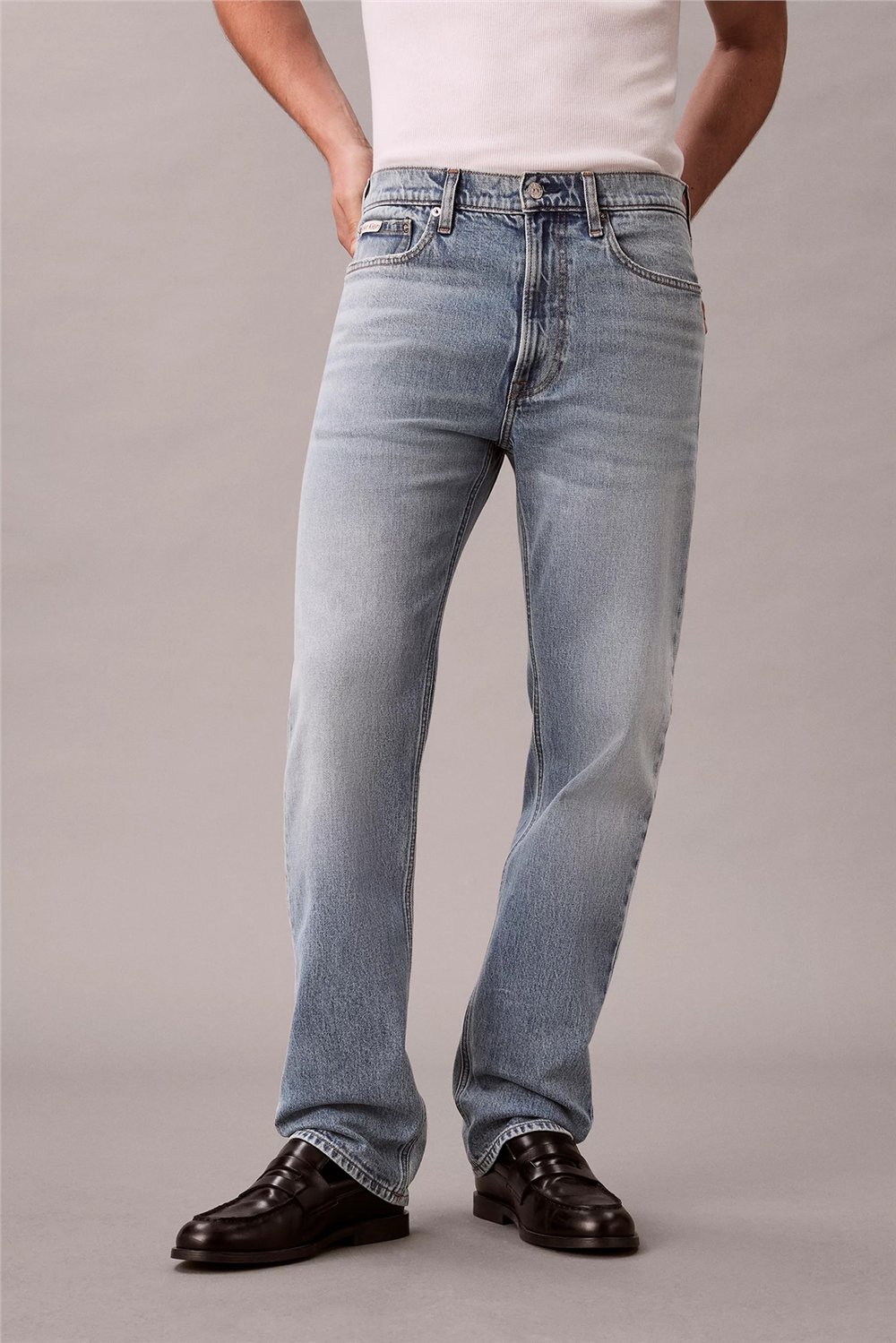 Calvin Klein Stndrd Strght Shiloh Jean Erkek Jean Pantolon Mavi